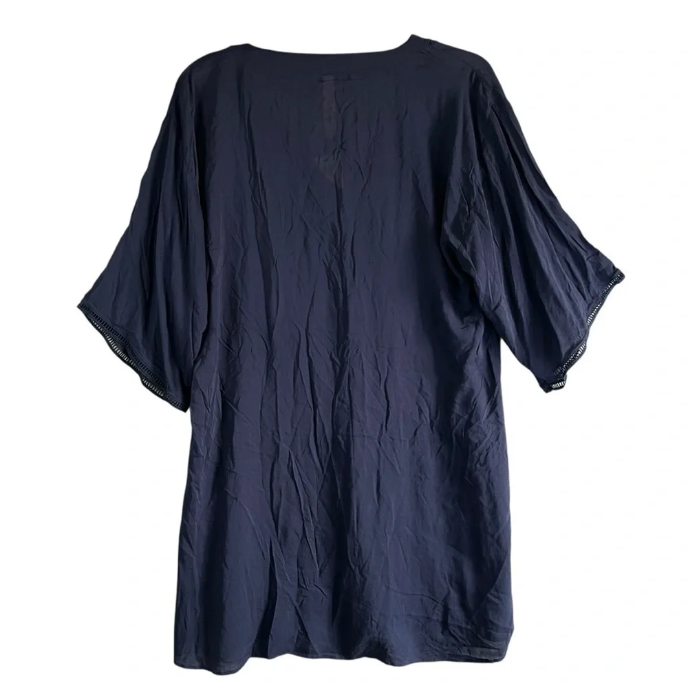 MARIE JO Claudine Swim Cover Up Kaftan Navy Blue Size Small NWT - Picture 9 of 9